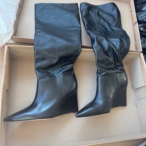 Anthropologie Maeve wedge boots. Never worn.